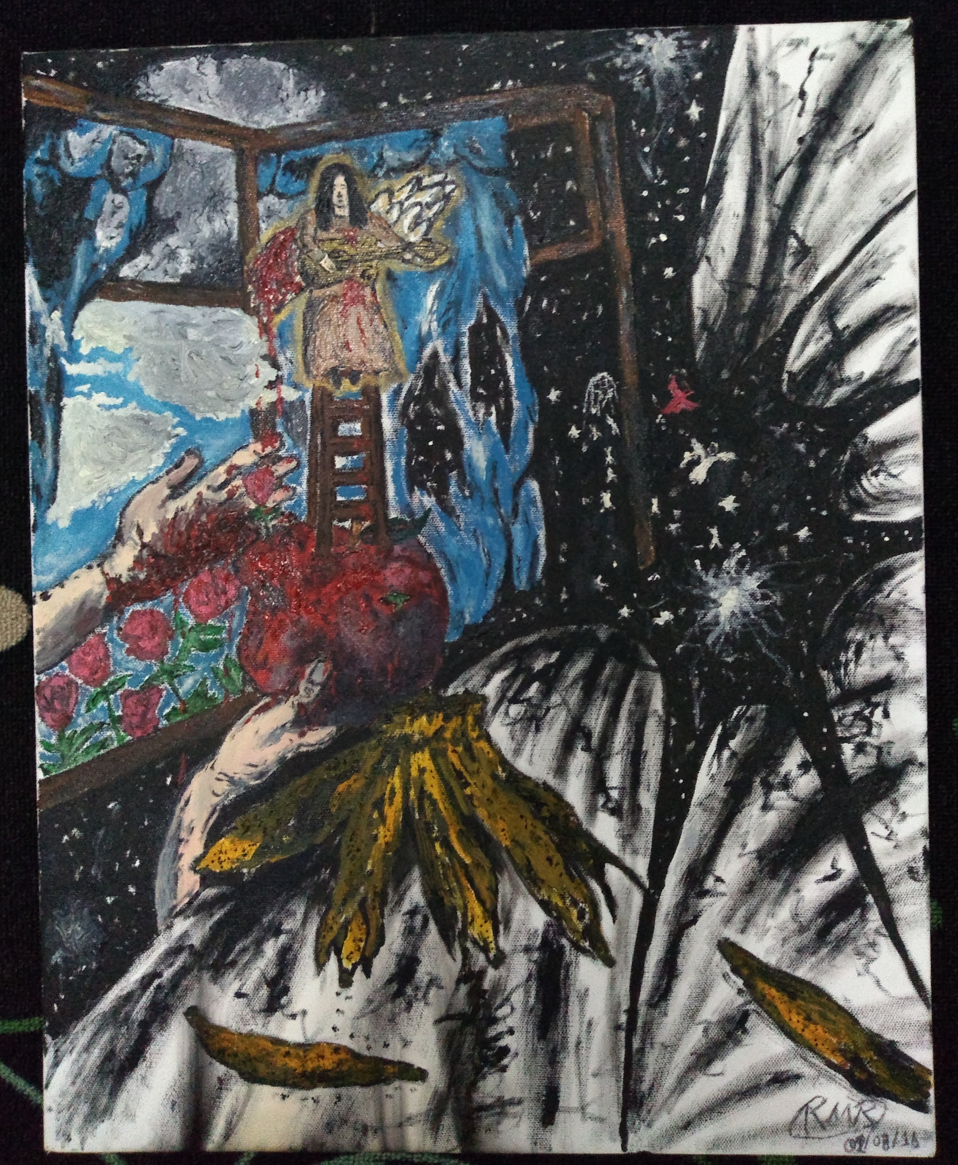 O sacrifício do anjo Harahel - 40x50 (2016) - Tinta óleo